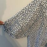 Zac and Rachel  Blue Cheetah Print Puff Bell Sleeves Button Down Blouse Women Small Photo 4