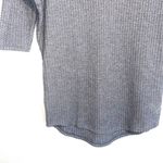 EXPRESS One Eleven Dark Gray Waffle Knit V-neck 3/4 Sleeve Sweater Photo 3