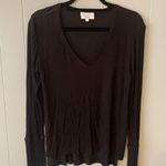Feel the Piece  Ribbed V Neck Long Sleeve Top XS/S Photo 0
