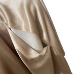 Revelry Skye Velvet Bridesmaid Dress Women’s Size 4 Champagne Slit Formal Gown Tan Photo 11