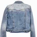 Anthropologie Distressed Blue Jean Denim Jacket Coat Medium Wash Button Close Pockets Large Photo 6