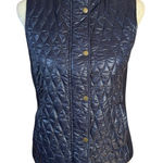 Talbots Petites blue sleeveless mock neck puffy vest women's size SP Photo 0