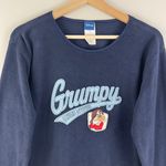 Disney Vintage Y2K Navy Blue Grumpy Genuine Attitude Crewneck Fleece Pullover Photo 1