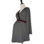 Motherhood Maternity Top Womens XL 16 18 Black White Print Colorblock Tie Waist Photo 1