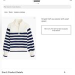 J.Crew NWT  Striped half-zip sweater pearl zipper hole from sensor on blue stripe Photo 3