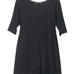 Eileen Fisher Women’s Black Silk Jersey Pleated Front Dress Tunic 3/4 Sleeve Photo 1