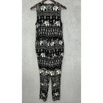 Anthropologie Lilka Jumpsuit Womens Small Black Jaipur Elephant Sleeveless Boho Photo 1