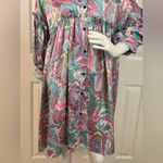 Beulah  Colorful Paisley Button-Up Dress One Size.  E2 Photo 6
