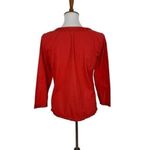 Calypso St. Barth  Red Embroidered Boho Cotton Blouse S Keyhole Neckline Chic Photo 5