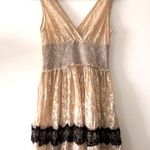 Free People Vintage Dee People gold shimmer tulle and lace mini dress Photo 0