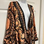 Serozimda Black & Gold Printed Cover Up Robe Photo 7