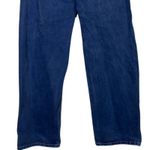 ZARA Straight Wide Leg High Rise Extra Long Casual Denim Jean 4 Dark Blue Wash Photo 5