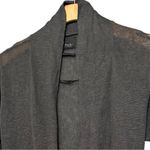 Line Women’s Size M Charcoal Gray Linen 3/4 Length Open Front Knit Cardigan Size M Photo 2