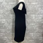 Line and Dot  Black Sheath Mini Dress with Slit Photo 3
