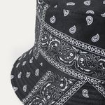 Paisley Print Bucket Hat Black Photo 1
