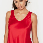 Victoria's Secret NWOT Victoria’s Secret Red Satin Bow-Back Tank Shirt Sleep Top Sz M Photo 0