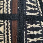 Chico's Chico’s Collarless Jacket Crocheted Black Brown Boho Print Open Front Large Photo 9