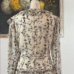 Bardot  Size 6 Alessia Cream Black Floral Long Sleeve Tiered Ruffle Mini Dress Photo 4