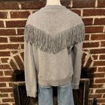 H&M women's grey fringe/tassel sweatshirt Photo 3