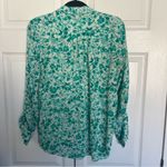 Anthropologie MAEVE Islet Teal and Cream Floral Button Up Blouse Size S Photo 5