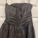 David's Bridal David’s Bridal Black Strapless Bubble Hem Mini Dress Photo 2