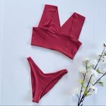 l*space NEW L* Parker Bikini Top & Cabana Bitsy Bikini Bottom Set of 2 in Brick Photo 4