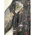 Citron Santa Monica Bird Asian Inspired Semi Shear blouse top women's size 1X Black Photo 4