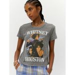 Free People Daydreamer Grey Whitney Houston I Wanna Dance With Somebody Baby Tee Photo 36