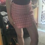 SheIn Pink Plaid Skirt Photo 2