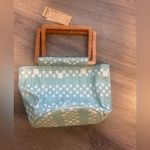 Small wooden handle bag Blue Photo 2