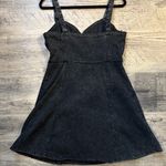 Faded Black/Gray Denim Flare Dress Black Size L Photo 7