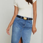 Paper Denim & Cloth ‎  new retro Jean skirt front slit 27 
Made in USA Photo 0