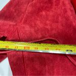 Newport News Vtg  Blazer Jacket Wmn 12 Red Suede Leather Boho Festive Western Photo 8