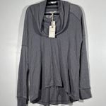 Lucky Brand NWT Gray Asymmetrical Long Sleeve Hoodie Size Petite Small Photo 0