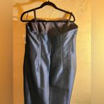 Lulu Kate Blue Raw Silk Strapless dress prom black tie cocktail Size 16 Photo 6