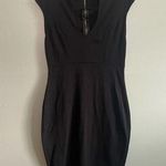 Privy  Black Bodycon Collared V Neck Mini Dress SZ M Photo 0