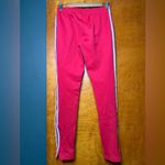 Adidas Red Track Pants with White Stripes Photo 2
