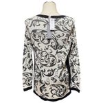 Chico's Collection Lurex Jacquard Sweater Black Neutral 1 / Medium Photo 3