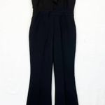 Line and Dot Line + Dot Freya Jumpsuit Halter Tie Wide Flare Leg Black Sleeveless Women's L Photo 1