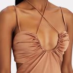 ALC Frank A.L.C Sienna Halter Neck Smocked Satin Midi Dress Womens Size 2 Photo 2