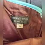 Jessica McClintock VTG  for Gunne Sax Chocolate and Aqua Dress Photo 3