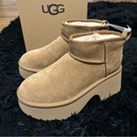 UGG  mustard seed wool platform heeled ankle boots booties shoes women’s 9 new Photo 1