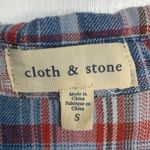 Anthropologie Cloth & Stone Plaid Raw Edged Shirt Dress Tunic W-291 Sz S Photo 4