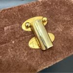 Vintage COMECO Brown Suede Leather Quilted Chain Vanity Bag Photo 13