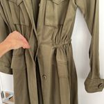 BB Dakota Averie Army Olive Green Button Down Long Duster Coat XS $125 Photo 5