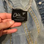 ChiOle Distressed Cropped Denim Vest S patches crop 90s rocker rock concert Blue Photo 5