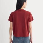 Everlane  The Box Cut Tee in Essential Cotton in Merlot, Size Medium Photo 2