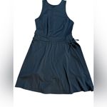 Halara  Women’s Black Zip Front Skort Sports Dress with Tie Wrap & Open Back Sz M Photo 2