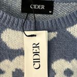 Cider  Blue and White Floral Knit Sweater Photo 4