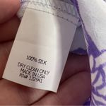 Amanda Uprichard  Light Blue Purple Floral Cold Shoulder Flutter Silk Blouse M Photo 5